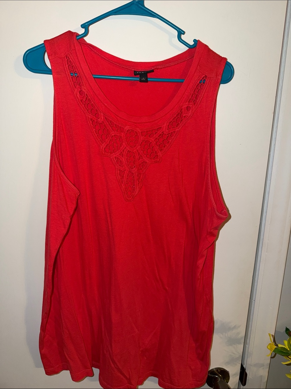 torrid Red Lace-Trim Sleeveless Tank Top